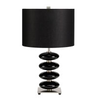 Tischlampe LAZI Schwarz Porzellan H:60cm Lampe