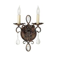Applique en métal cristal 2x E14 H : 29,8 cm en...