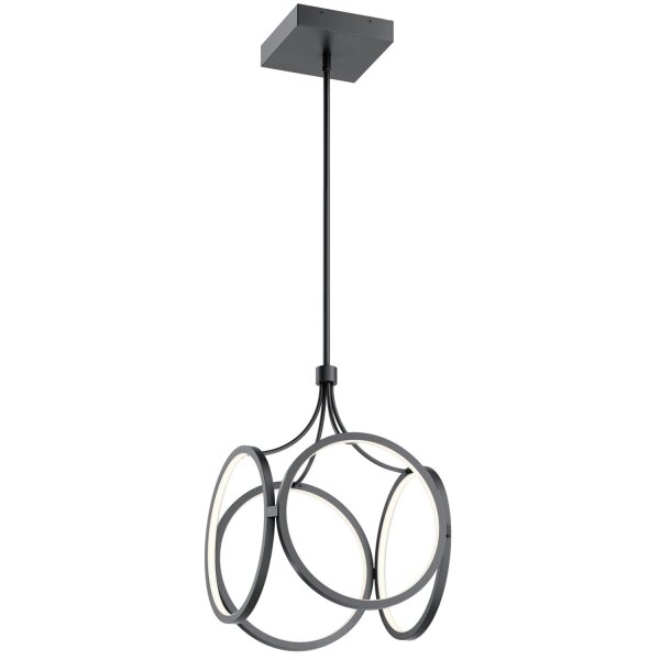 Hängelampe LED Metall B: 35,6 cm 3000 K Schwarz