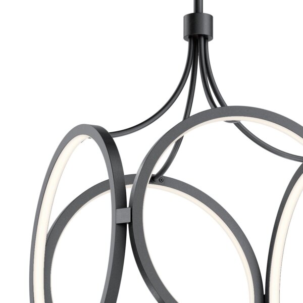 Hängelampe LED Metall B: 35,6 cm 3000 K Schwarz
