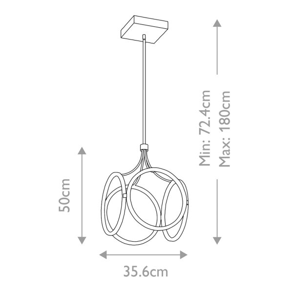 Hängelampe LED Metall B: 35,6 cm 3000 K Schwarz