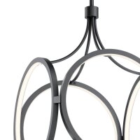 Hängelampe LED Metall B: 35,6 cm 3000 K Schwarz
