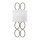 Wandleuchte Metall Stoff Glas 51,5 cm hoch 5x E14 elegant