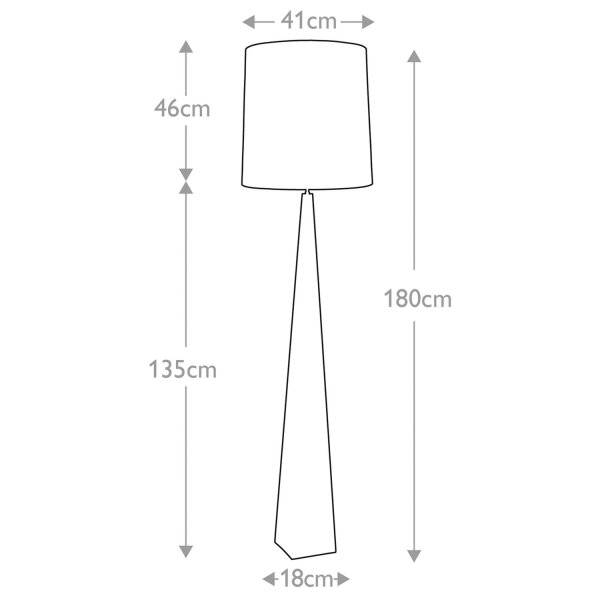 Lampadaire 181 cm Noir Blanc E27 Métal Tissu Moderne