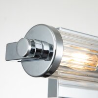 Lampe de salle de bain murale verre métal E14 IP44...
