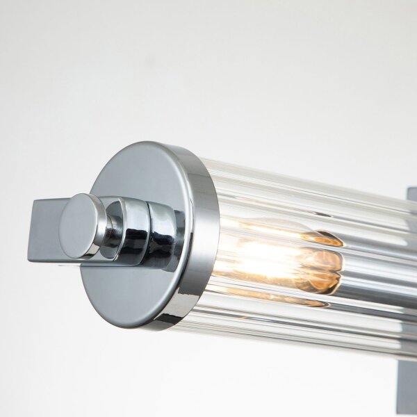 Badezimmerlampe Wand Metall Glas B: 69,1 cm IP44 Chrom