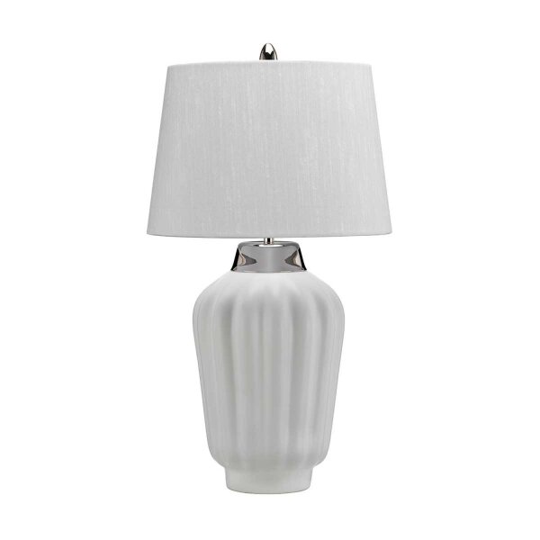 Tischlampe Keramik Stoff E27 56,2 cm hoch OLWEN