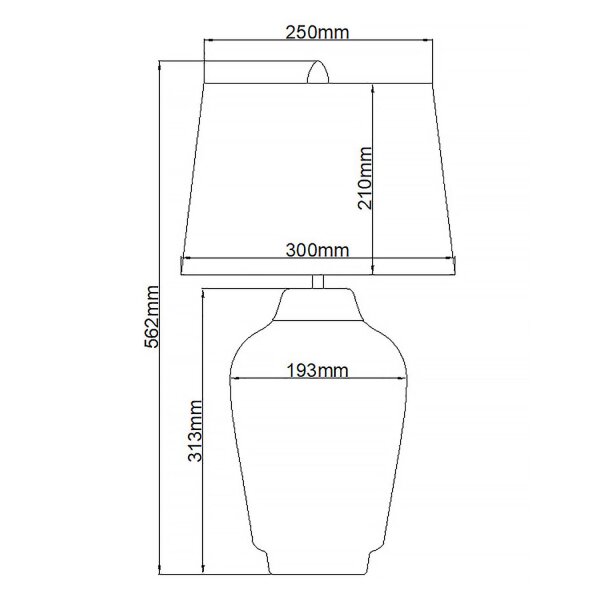 Tischlampe Keramik Stoff E27 56,2 cm hoch OLWEN