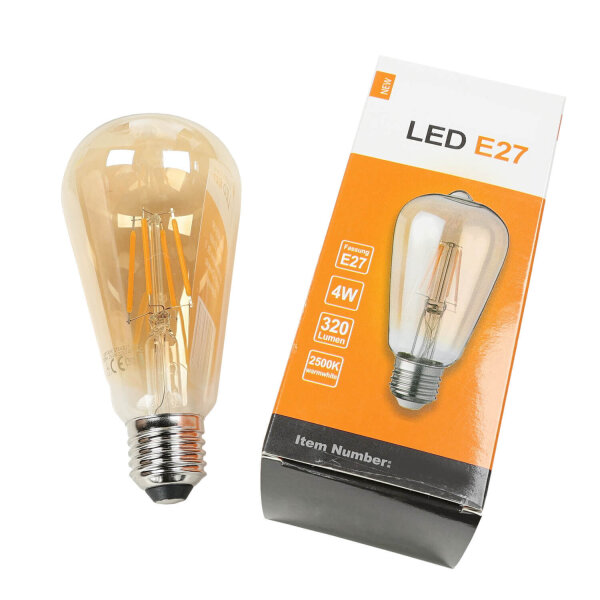 Filament Leuchtmittel LED E27 dimmbar 4 W 2200 K warmweiß 400 lm - LM10060