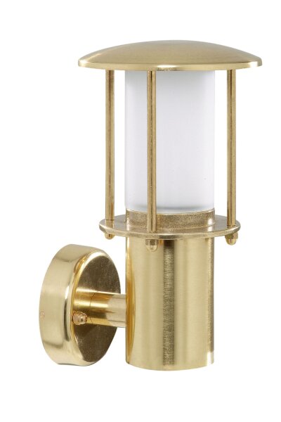 Applique murale extérieure verre laiton véritable E14 IP53 hauteur 22 cm