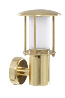 Außenwandlampe Glas Echt-Messing E14 IP53 22 cm hoch