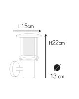 Außenwandlampe Glas Echt-Messing E14 IP53 22 cm hoch