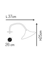 Wandleuchte außen Echt-Messing E27 IP23 B: 26 cm HYLOS