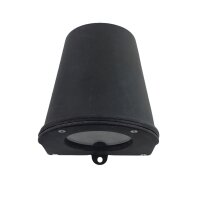 Outdoor Wandlampe Schwarz antik H: 10 cm Downlight Messing