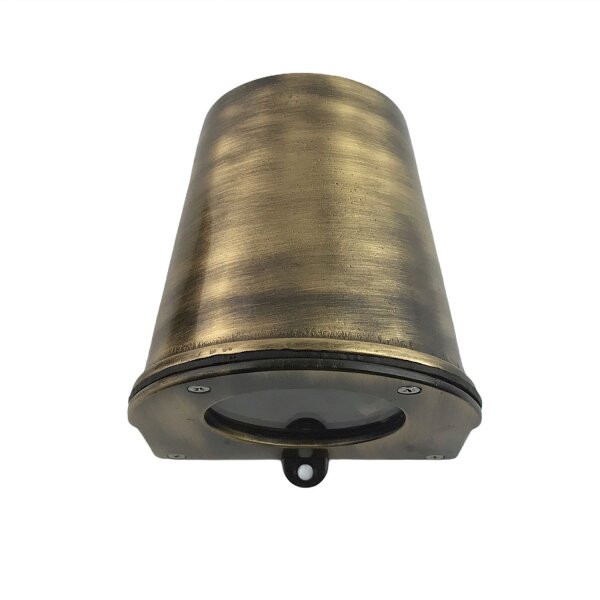 Außenlampe Wand Messing massiv Glas GU10 IP54 Downlight