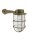 Außenwandlampe Glas Messing E27 IP44 H: 21 cm Maritim