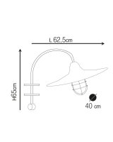 Große Wandlampe außen Messing Glas E27 IP54...