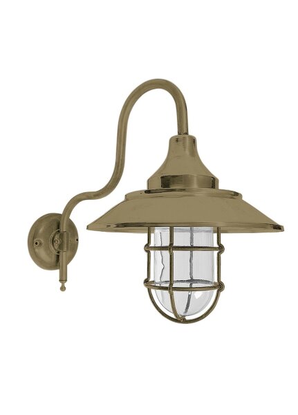Lampe dextérieur murale laiton véritable verre H : 44 cm IP44 E27