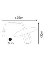 Ausladende Außenleuchte Wand IP44 Messing Glas...