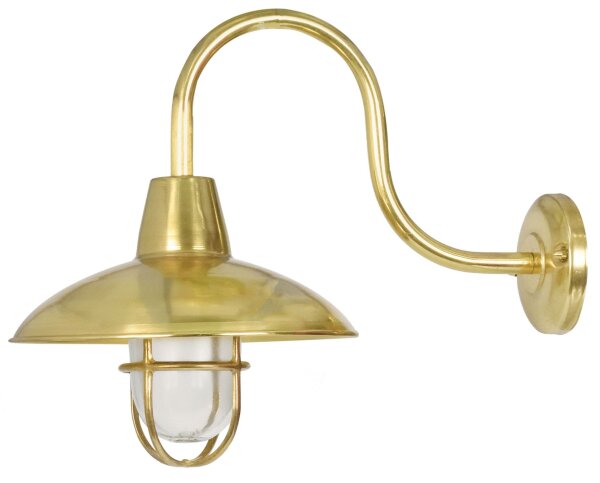 Außenlampe Wand Messing Glas E27 IP64 37 cm hoch KYMOS