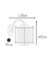 Applique extérieure laiton massif verre H : 31 cm...