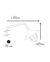 Lampe dextérieur mur laiton verre largeur 26 cm...