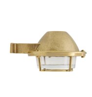 Außenwandlampe Messing massiv Glas 14 cm breit IP64 G9