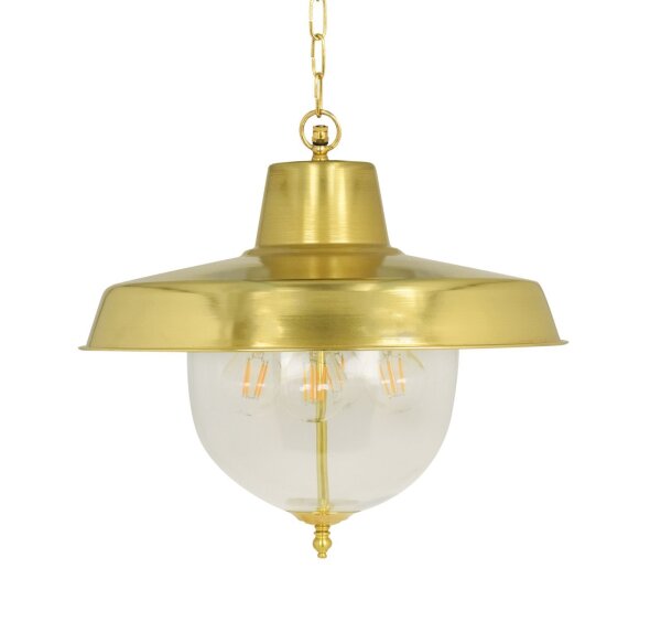 Außenleuchte Echt-Messing Glas E27 IP43 Ø 41 cm rund