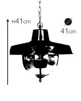 Außenleuchte Echt-Messing Glas E27 IP43 Ø 41...