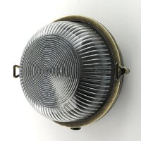 Wandlampe au&szlig;en Glas Messing E27 IP64 rund D: 17,5 cm