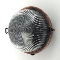 Au&szlig;enwandlampe Messing Glas E27 IP64 &Oslash; 17,5 cm rund