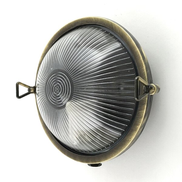 Lampe de cave laiton massif verre D : 17,5 cm rond IP64