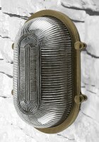 Außenlampe Wand Glas Messing E27 IP64 B: 26 cm