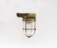 Maritime Wandlampe außen Messing Glas 16,5 cm hoch...