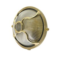Außenleuchte Wand Messing Glas D: 17,5 cm IP64 E27...