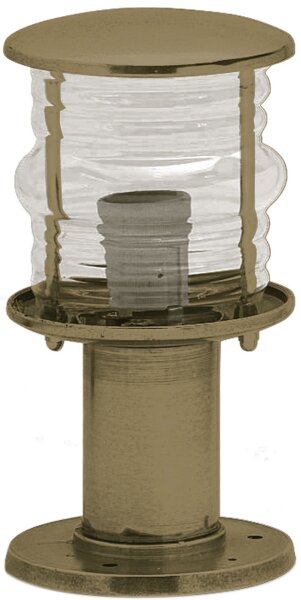 Sockelleuchte Echt-Messing Glas 22 cm hoch IP53 E27