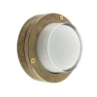 Kleine Wandlampe rund Ø 14 cm Messing Glas Outdoor...