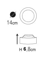 Wandleuchte außen Echt-Messing Glas Ø 14 cm...