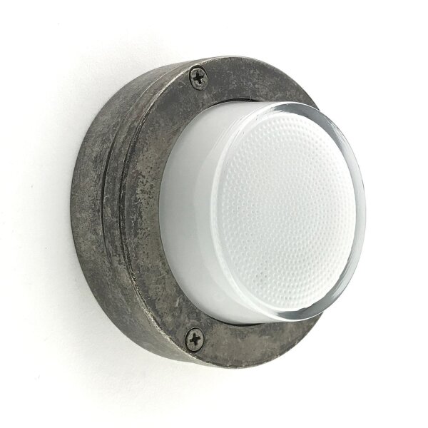 Außenwandleuchte Messing Glas D: 14 cm rund IP64 G9