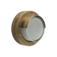 Außenwandlampe Messing Glas D: 14 cm IP64 G9 rund...