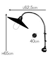 Wandlampe außen Messing massiv Glas E27 IP54 65 cm...