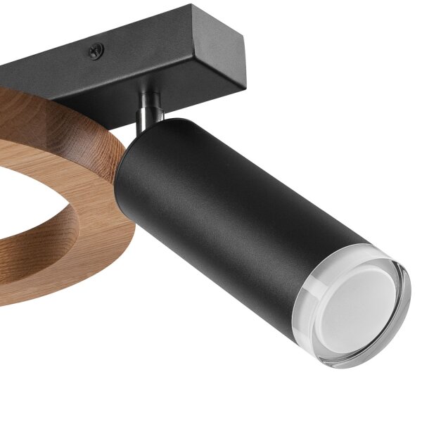 Flexible Deckenleuchte Stahl Holz Glas G9 Schwarz Weiß