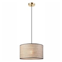 Runde Pendelleuchte Stoffschirm in Gold E27 Ø35 cm