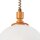 Suspension ronde verre bois E27 Ø30 cm en pin blanc