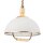 Suspension ronde verre bois E27 Ø30 cm faible éblouissement
