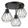 Lampe de plafonnier métal E27 L:38 cm noir 3-flamme filaire