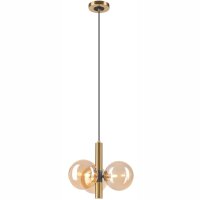 H&auml;ngelampe Glaskugeln in Gold G9 B:35 cm 3-flammig