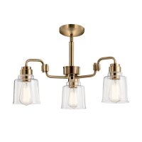 Pendelleuchte Metall Glas H: max. 148,4 cm 3-flammig
