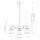 Suspension métal verre H : max. 148,4 cm 3 flammes