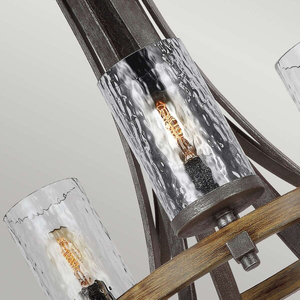 Lustre métal verre E27 Ø 82,9 cm grand rustique